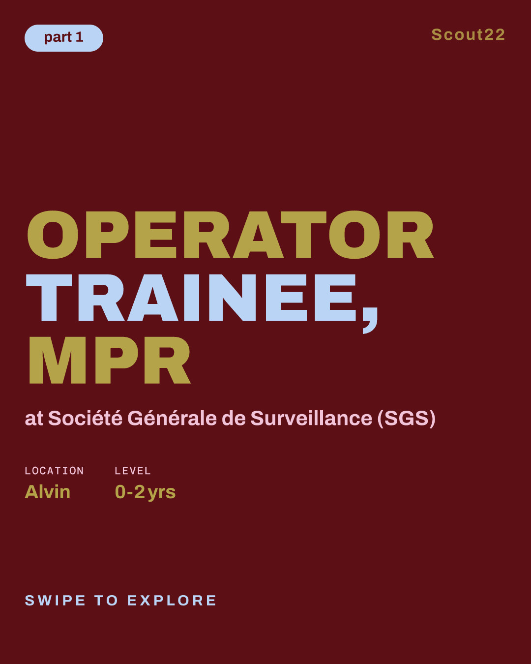 Operator Trainee, MPR at Société Générale de Surveillance (SGS)