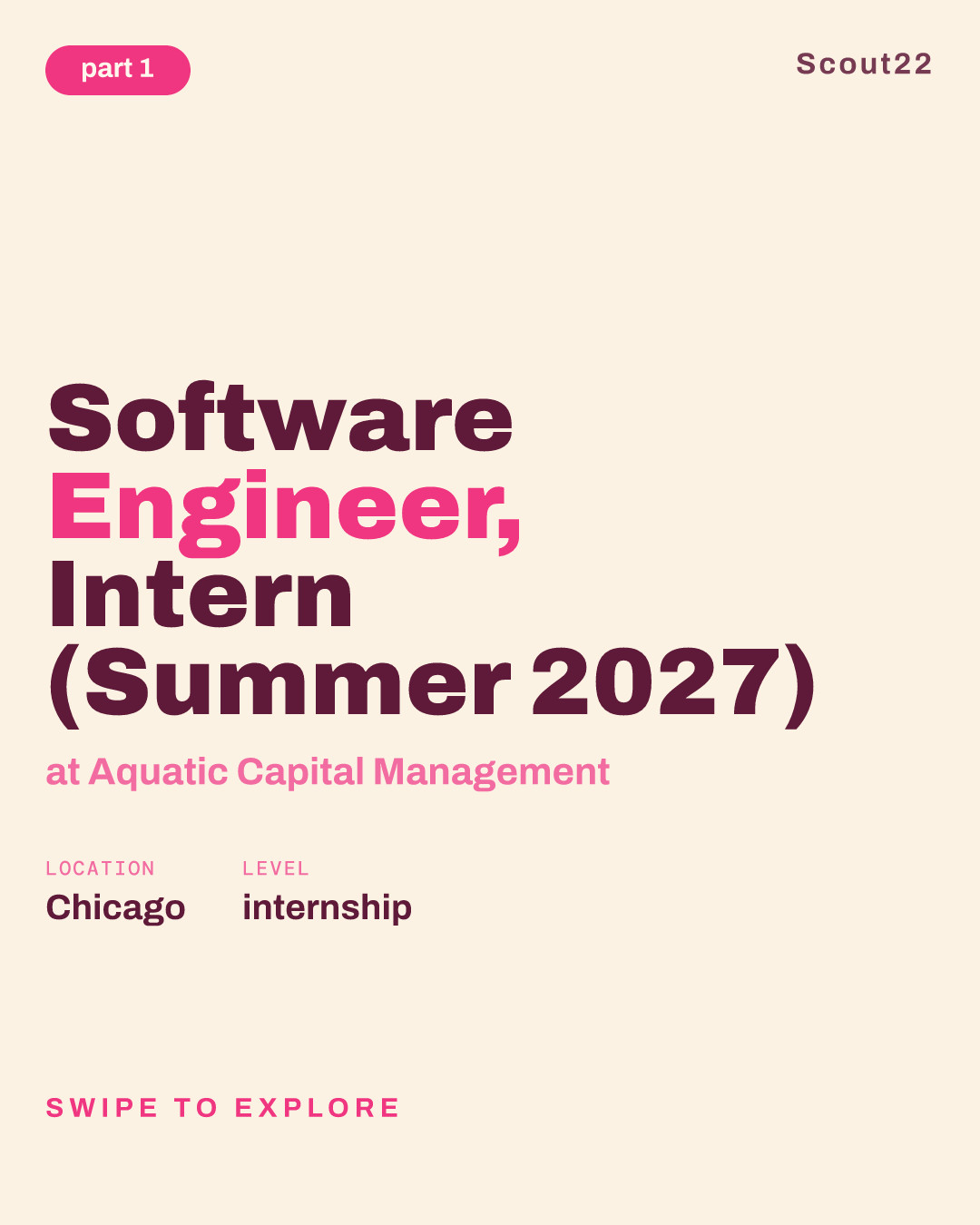 Software Engineer, Intern (Summer 2027) at Aquatic Capital Management