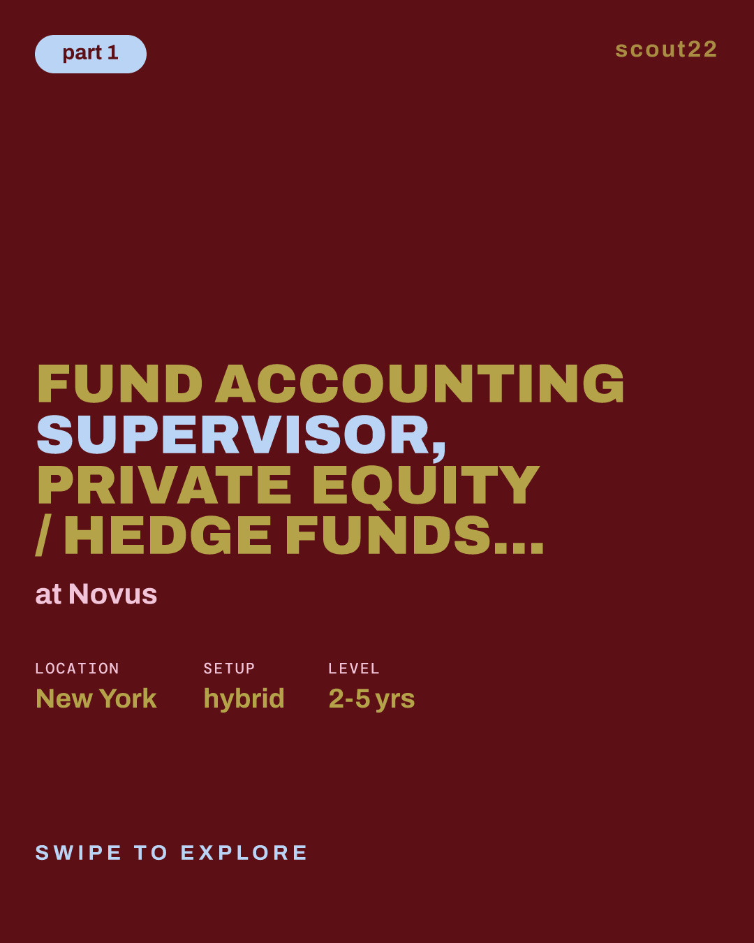 Fund Accounting Supervisor, Private Equity / Hedge Funds (HYBRID) at Novus
