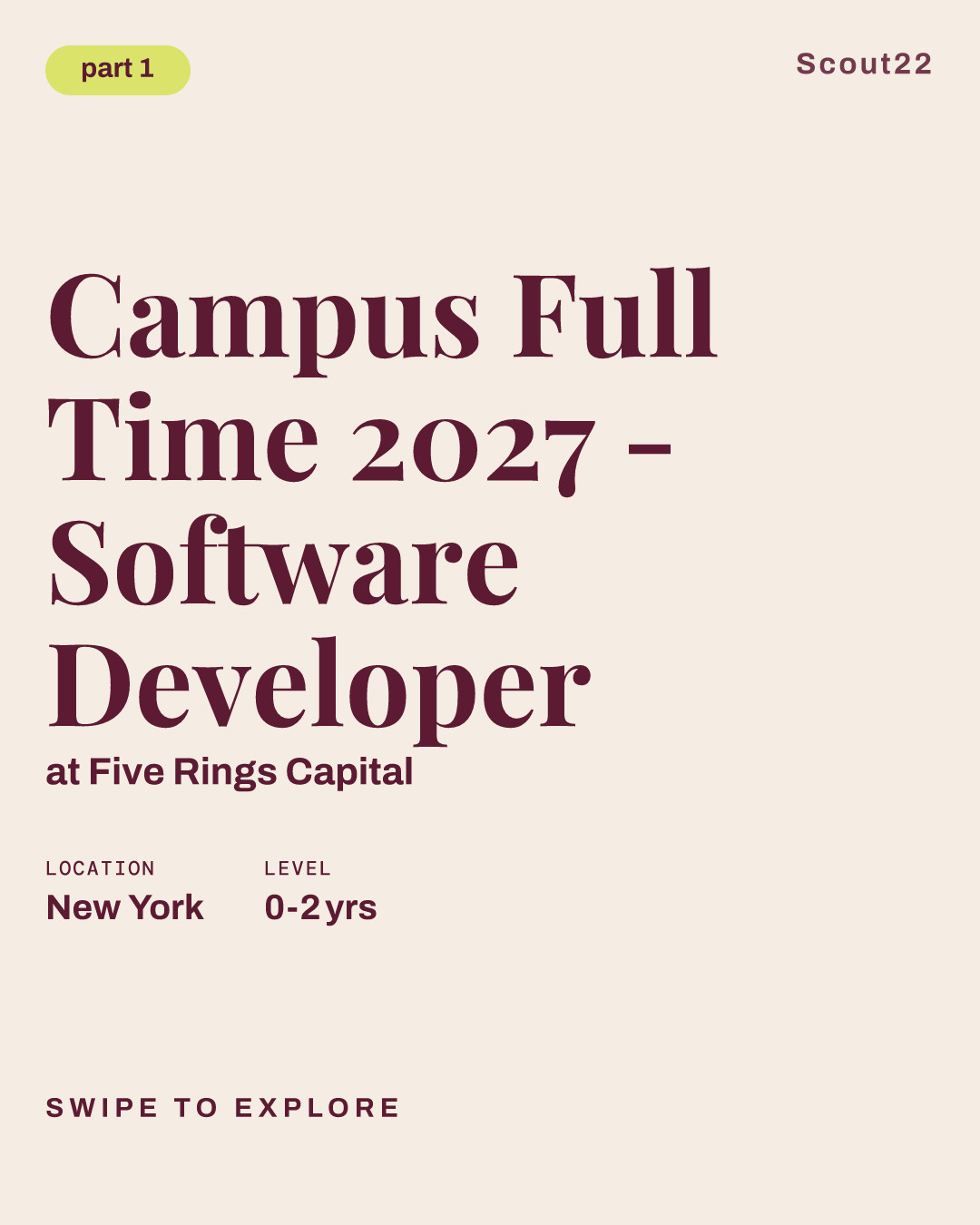 Campus Full Time 2027 - Software Developer at Five Rings Capital
