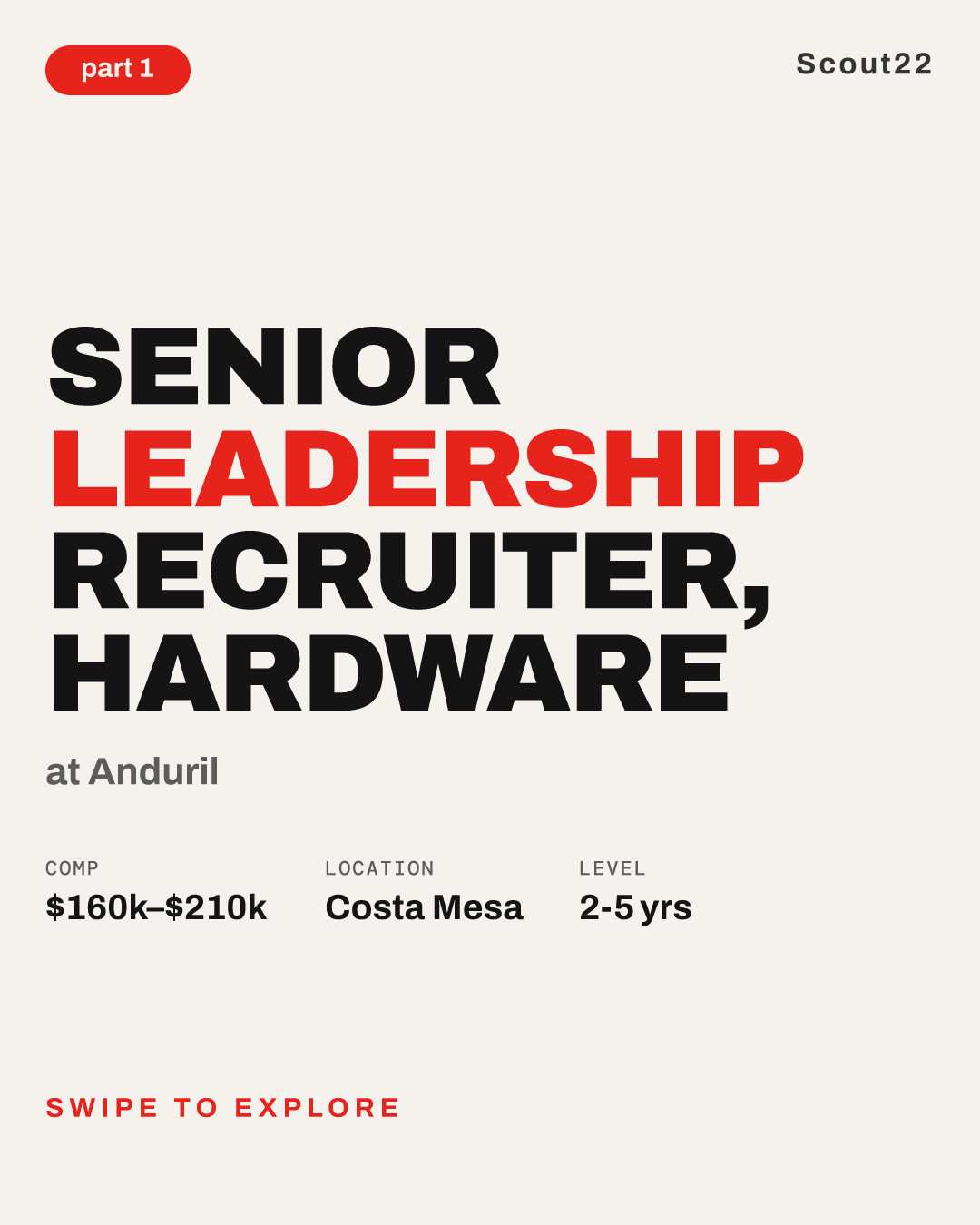 Senior Leadership Recruiter, Hardware at Anduril
