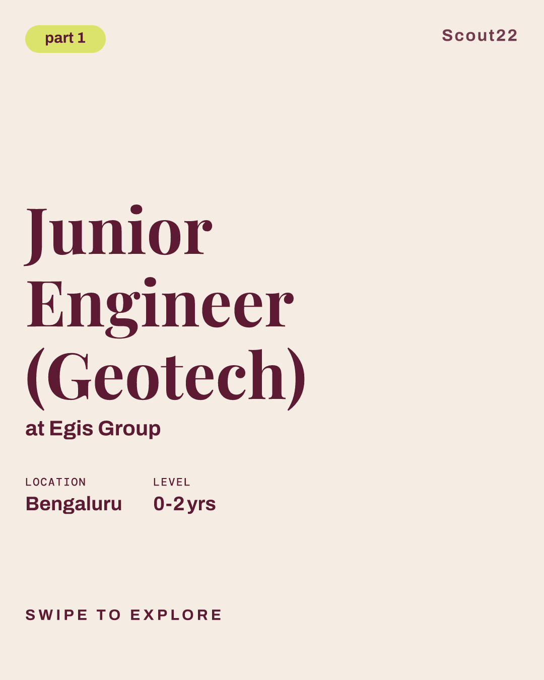 Junior Engineer (Geotech) at Egis Group