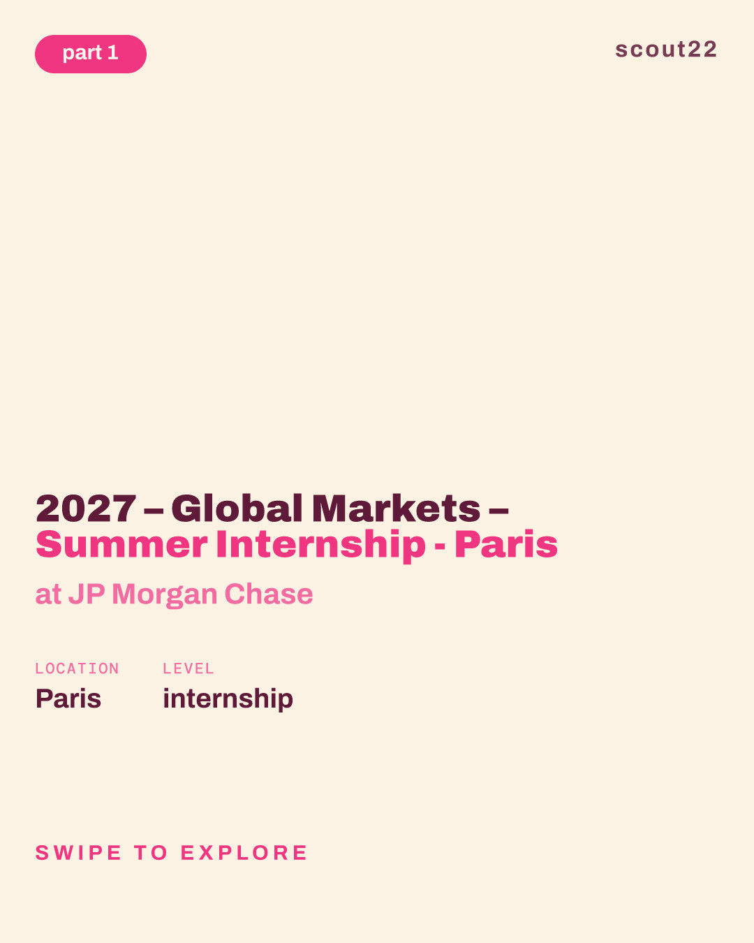 2027 – Global Markets – Summer Internship - Paris at JP Morgan Chase