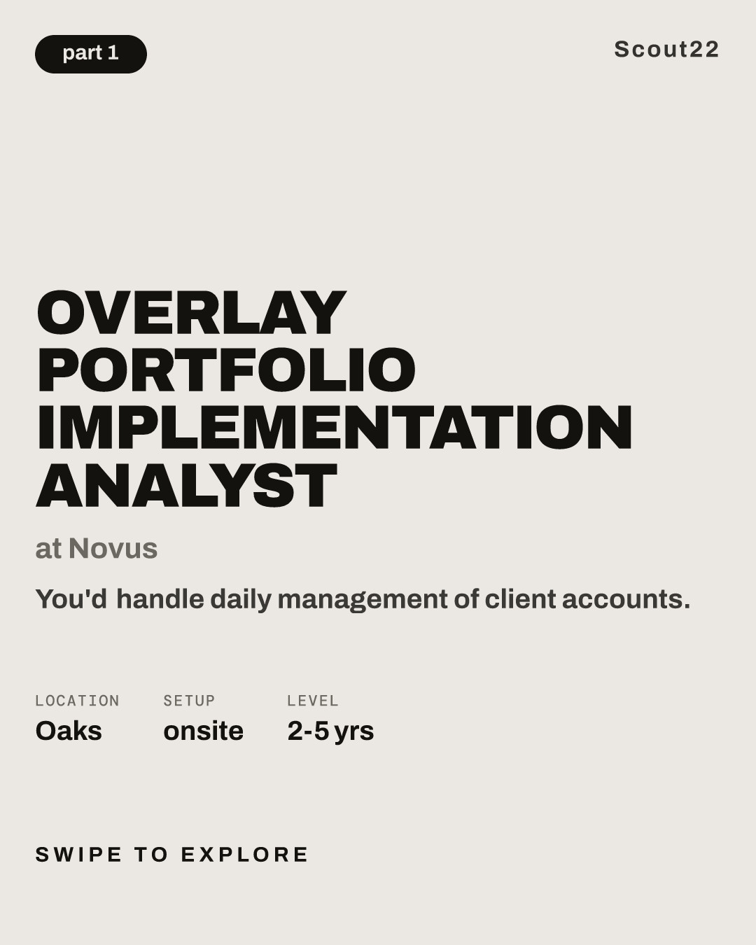 Overlay Portfolio Implementation Analyst at Novus