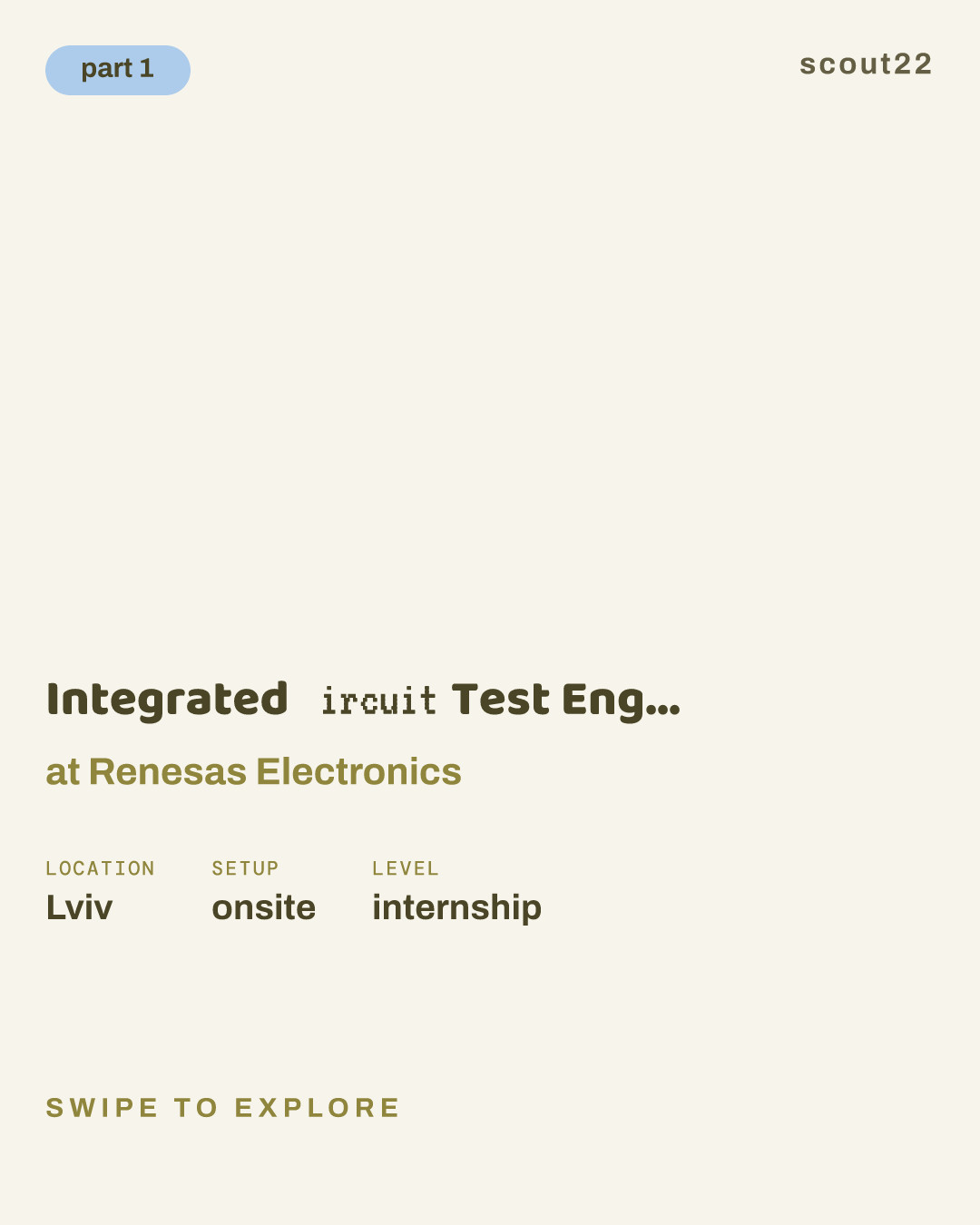 Integrated Сircuit Test Engineer - Intern at Renesas Electronics