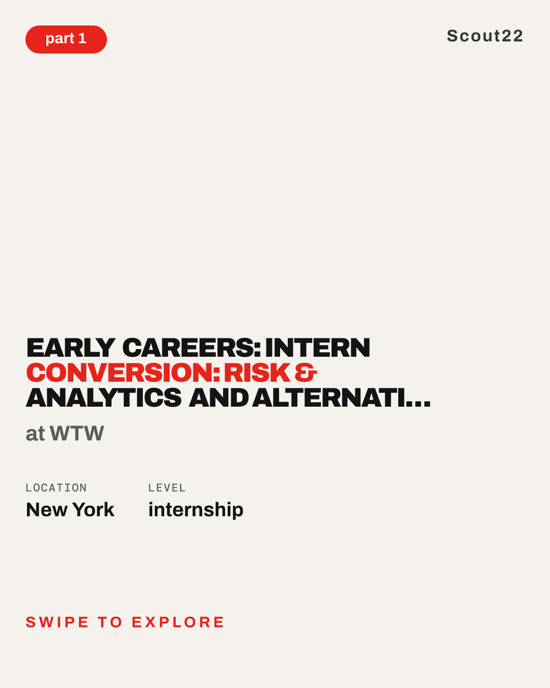 Early Careers: Intern Conversion: Risk & Analytics and Alternative Risk Transfer Analyst- 2027 at WTW