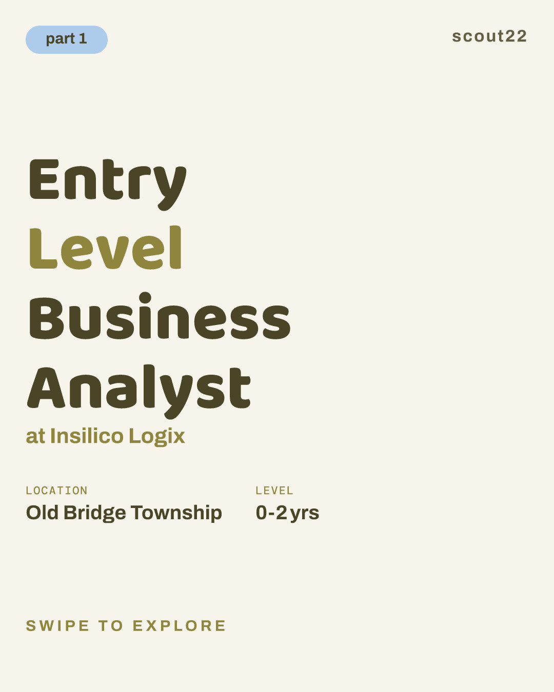 Entry Level Business Analyst at Insilico Logix
