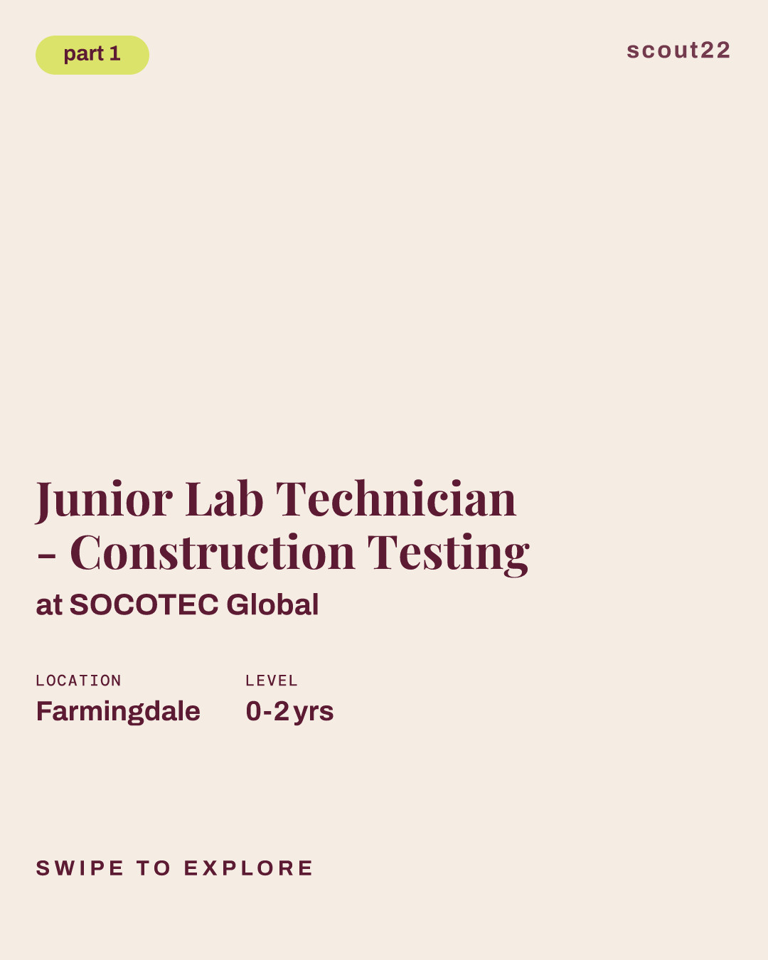 Junior Lab Technician - Construction Testing at SOCOTEC Global
