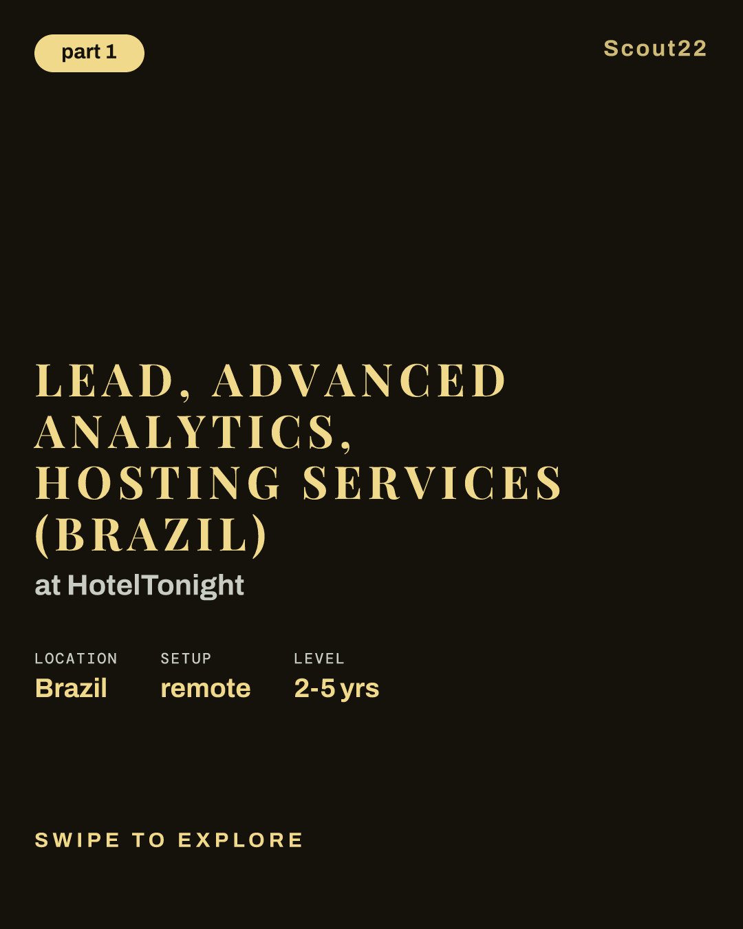Lead, Advanced Analytics, Hosting Services (Brazil) at HotelTonight