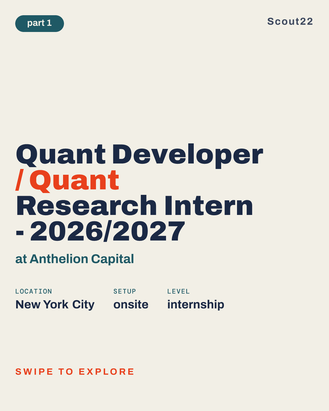 Quant Developer / Quant Research Intern - 2026/2027 at Anthelion Capital