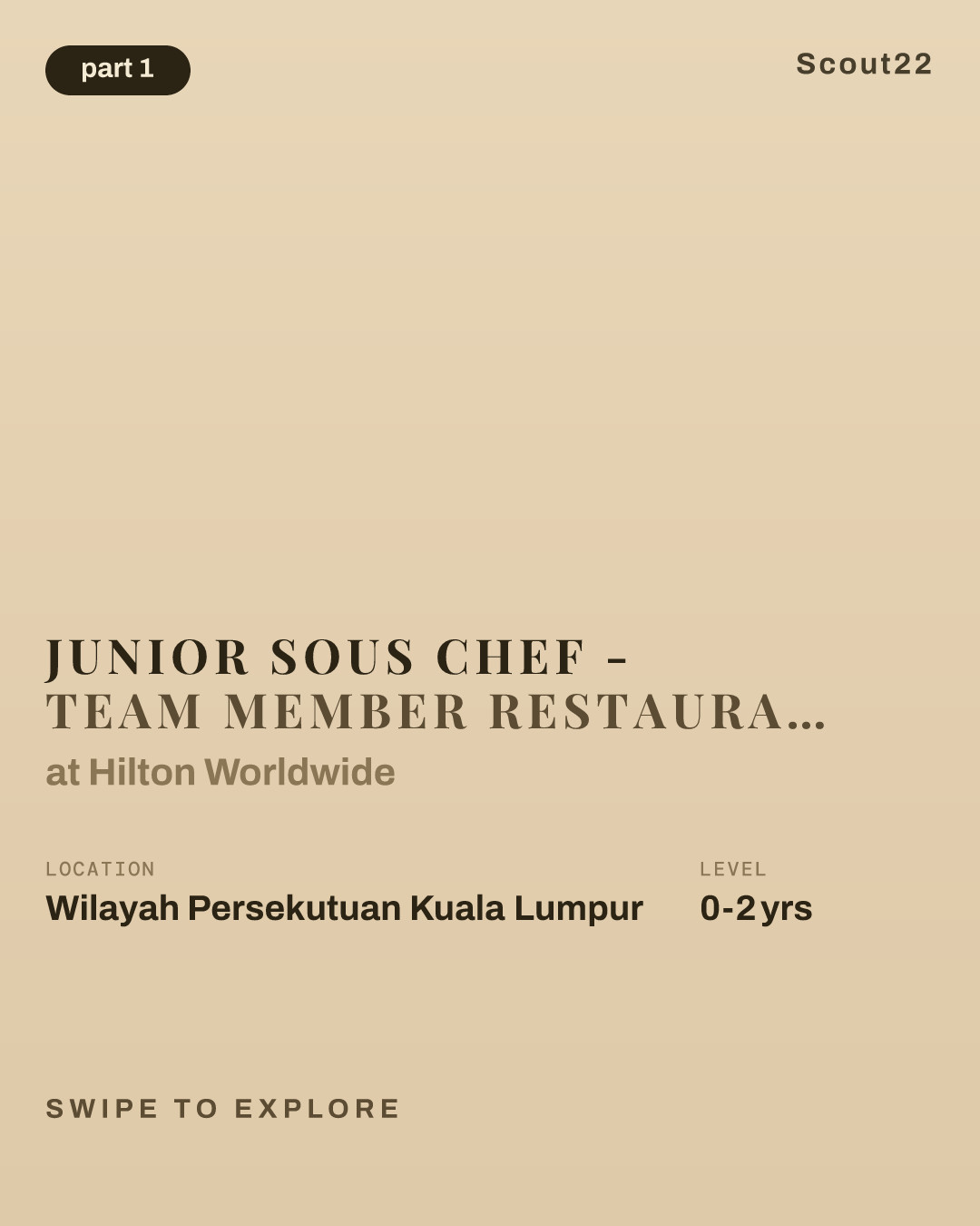Junior Sous Chef - Team Member Restaurant (Pre-Opening) - Conrad Kuala Lumpur at Hilton Worldwide