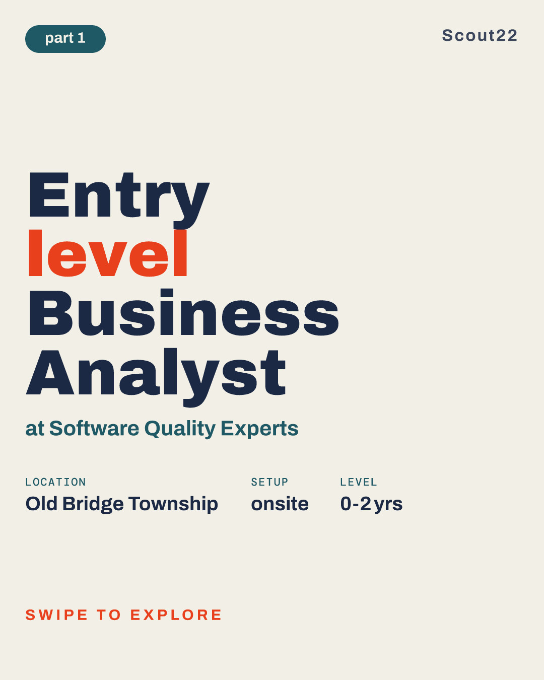 Entry level Business Analyst at Software Quality Experts