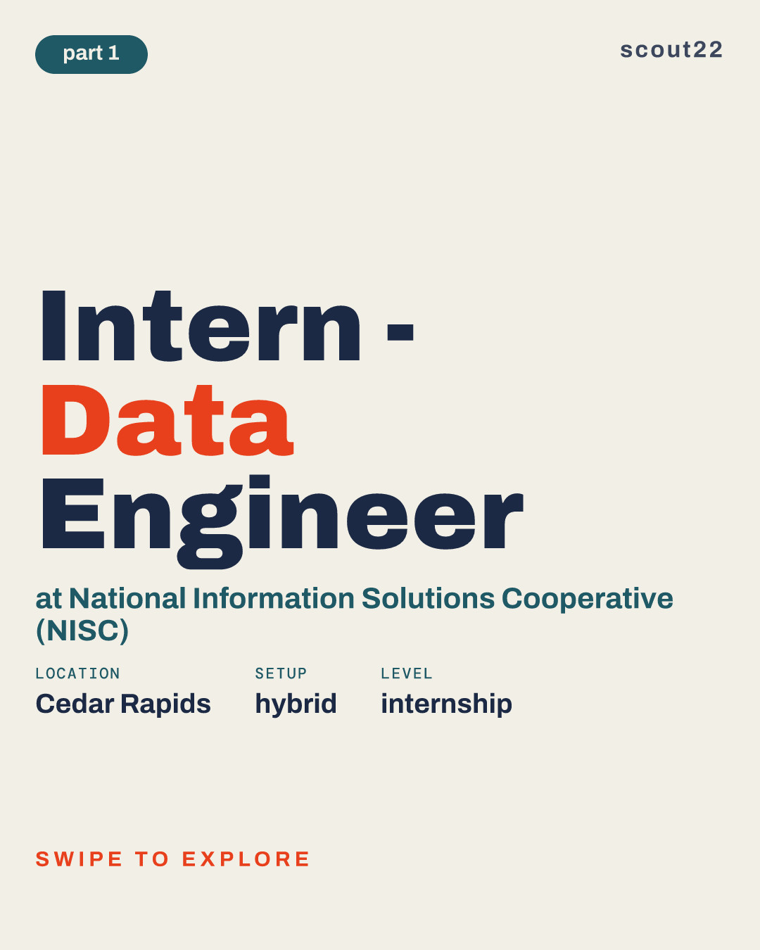 Intern - Data Engineer at National Information Solutions Cooperative (NISC)