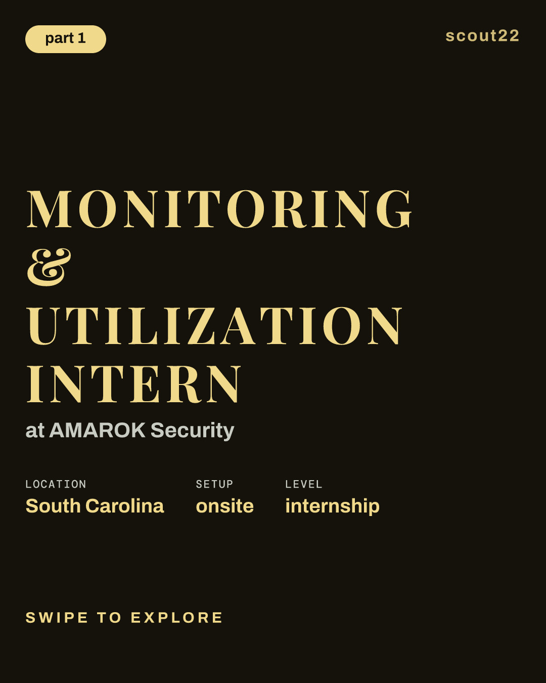 Monitoring & Utilization Intern at AMAROK Security