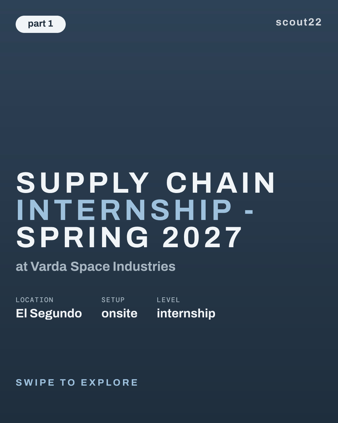 Supply Chain Internship - Spring 2027 at Varda Space Industries