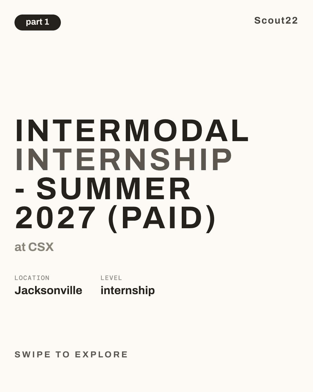 Intermodal Internship - Summer 2027 (Paid) at CSX