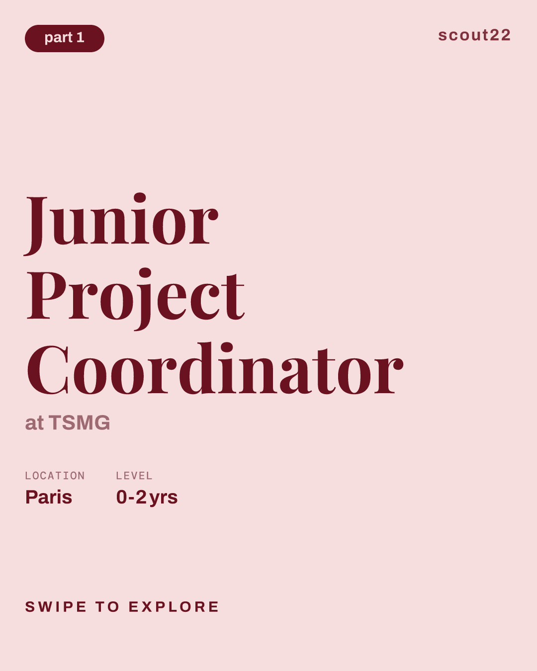 Junior Project Coordinator at TSMG