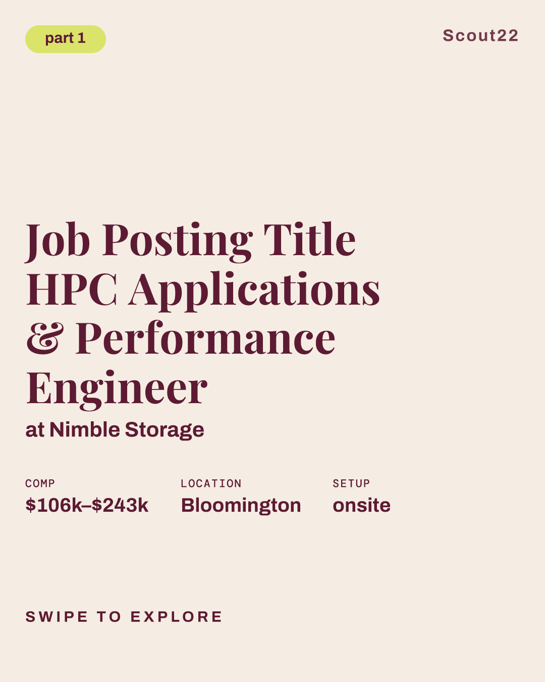 Job Posting Title HPC Applications & Performance Engineer at Nimble Storage