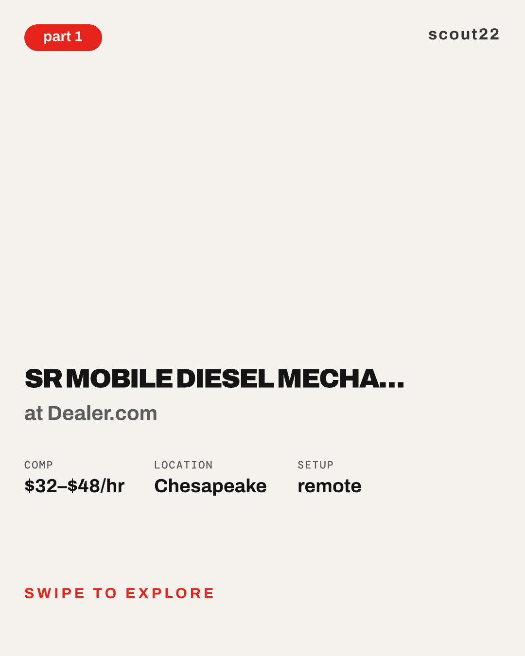 Sr Mobile Diesel Mechanic Thursday - Monday at Dealer.com