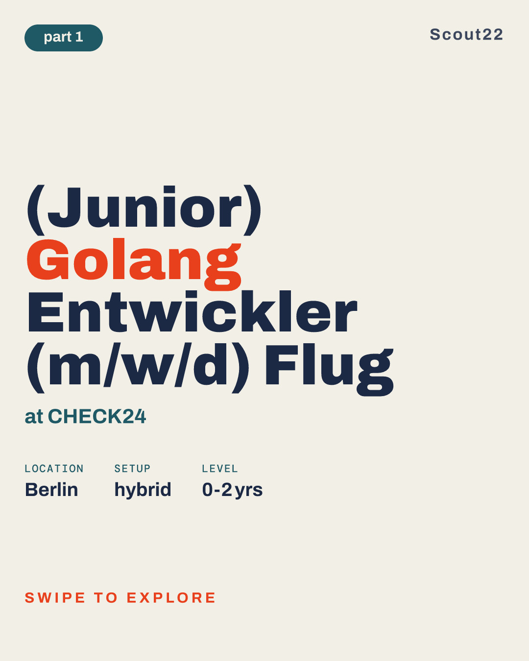 (Junior) Golang Entwickler (m/w/d) Flug at CHECK24