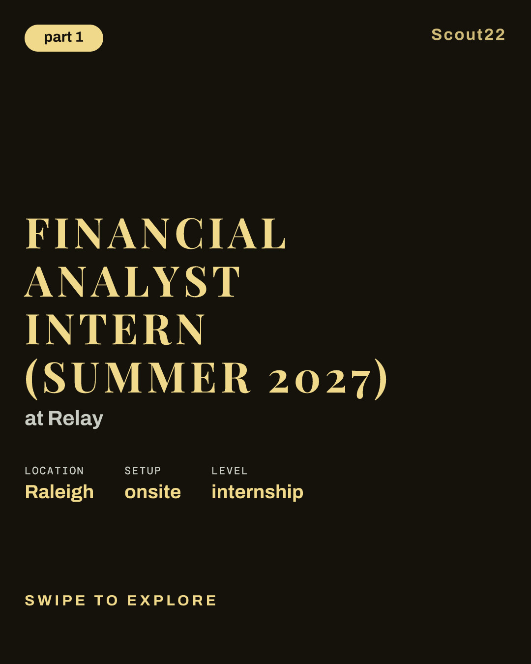 Financial Analyst Intern (Summer 2027) at Relay