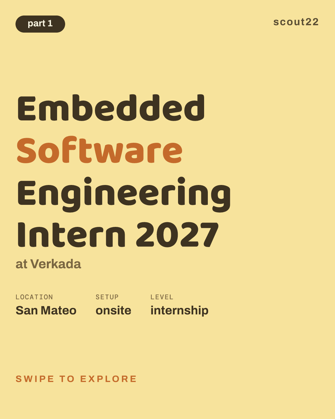 Embedded Software Engineering Intern 2027 at Verkada