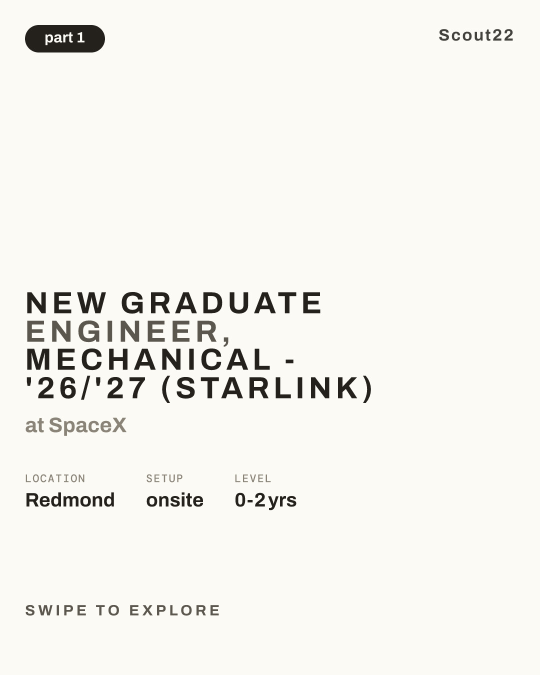 New Graduate Engineer, Mechanical - '26/'27 (Starlink) at SpaceX