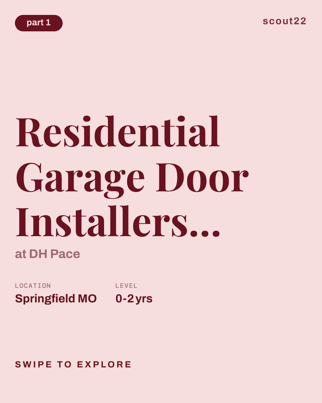 Residential Garage Door Installers & Technicians-Experienced and Trainees at DH Pace