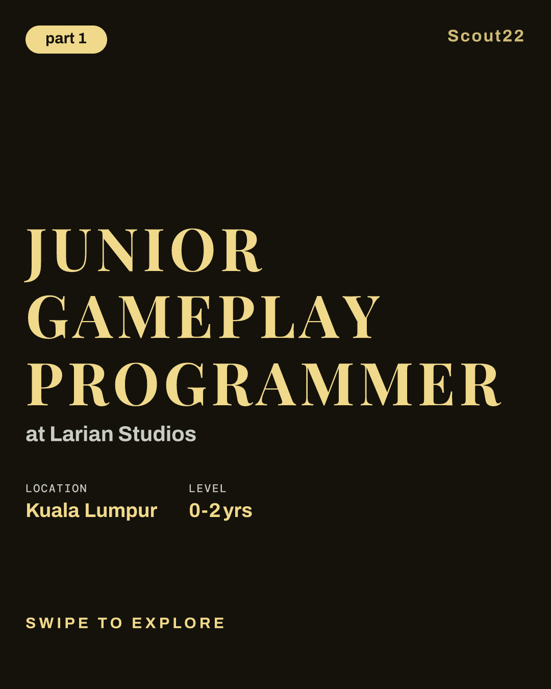 Junior Gameplay Programmer at Larian Studios
