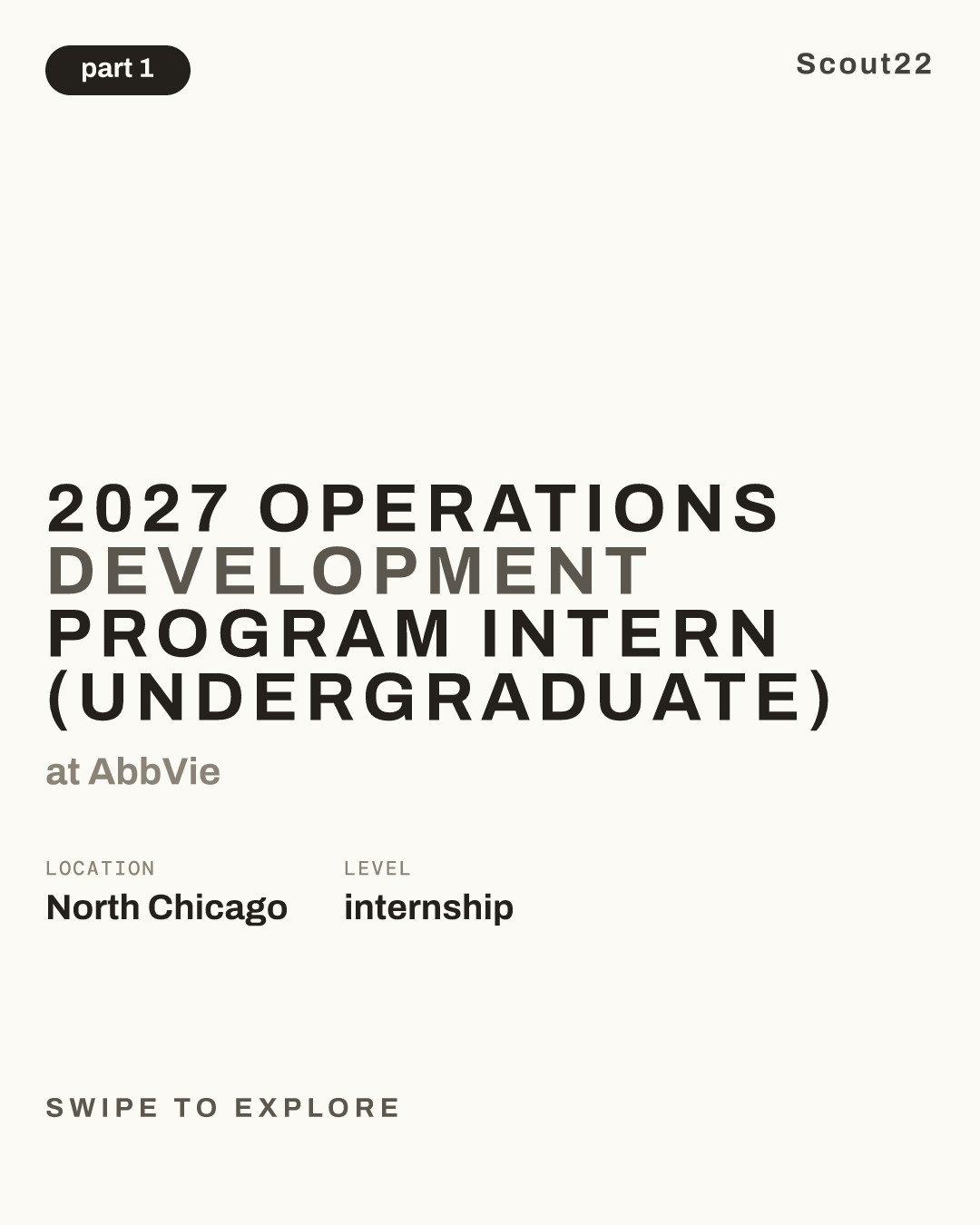 2027 Operations Development Program Intern (Undergraduate) at AbbVie