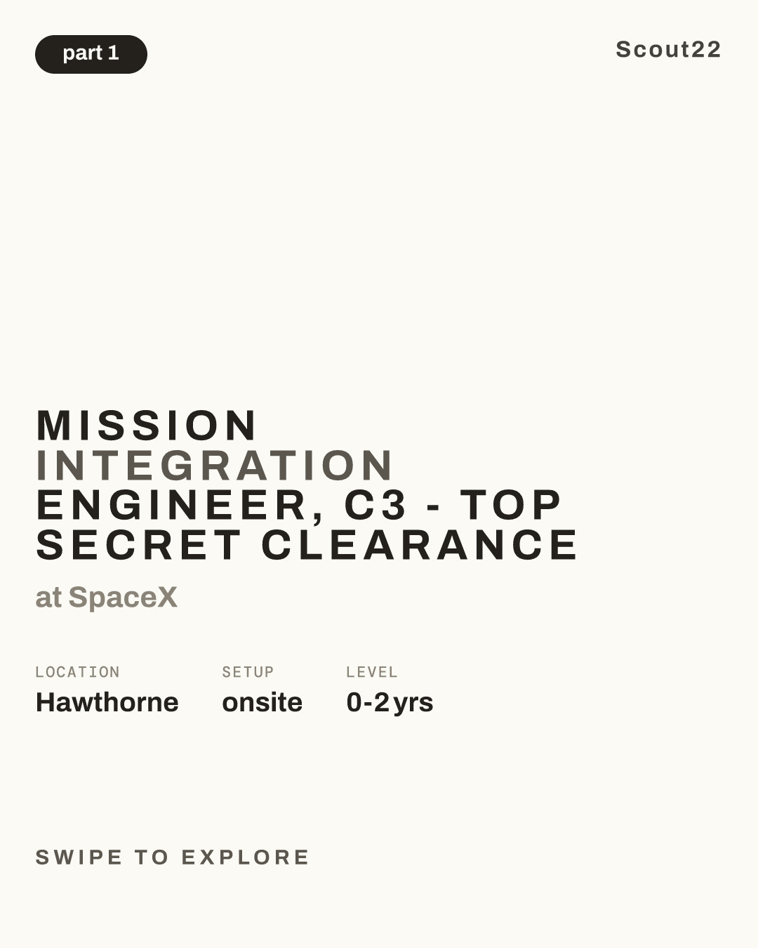 Mission Integration Engineer, C3 - Top Secret Clearance at SpaceX