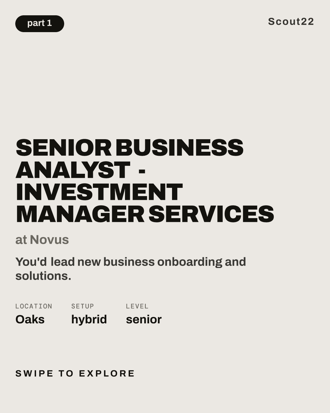 Senior Business Analyst - Investment Manager Services at Novus