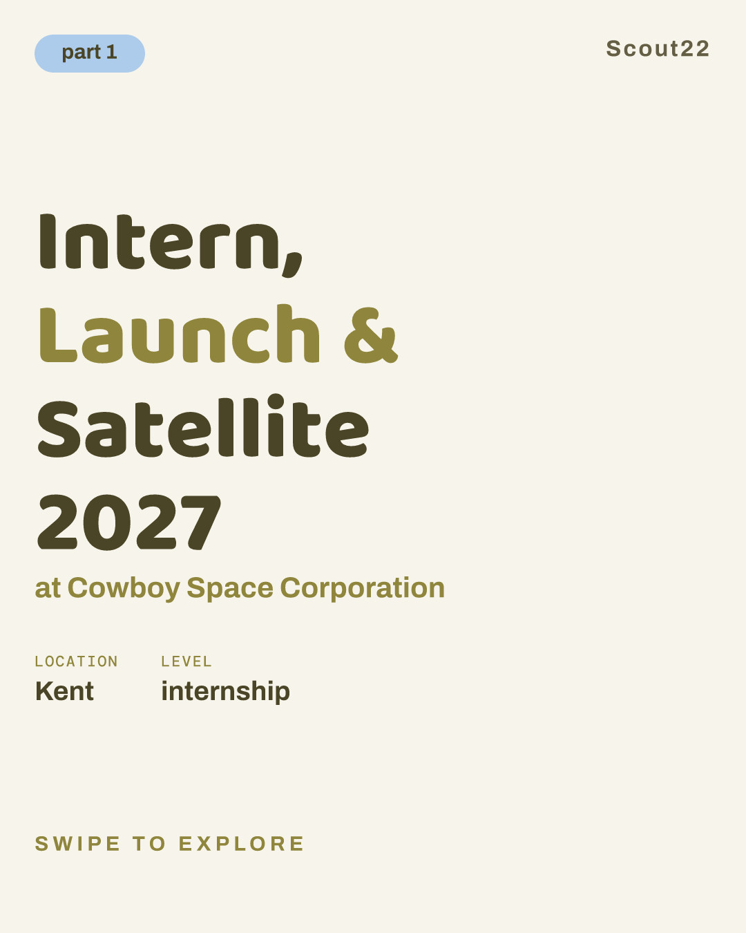 Intern, Launch & Satellite 2027 at Cowboy Space Corporation
