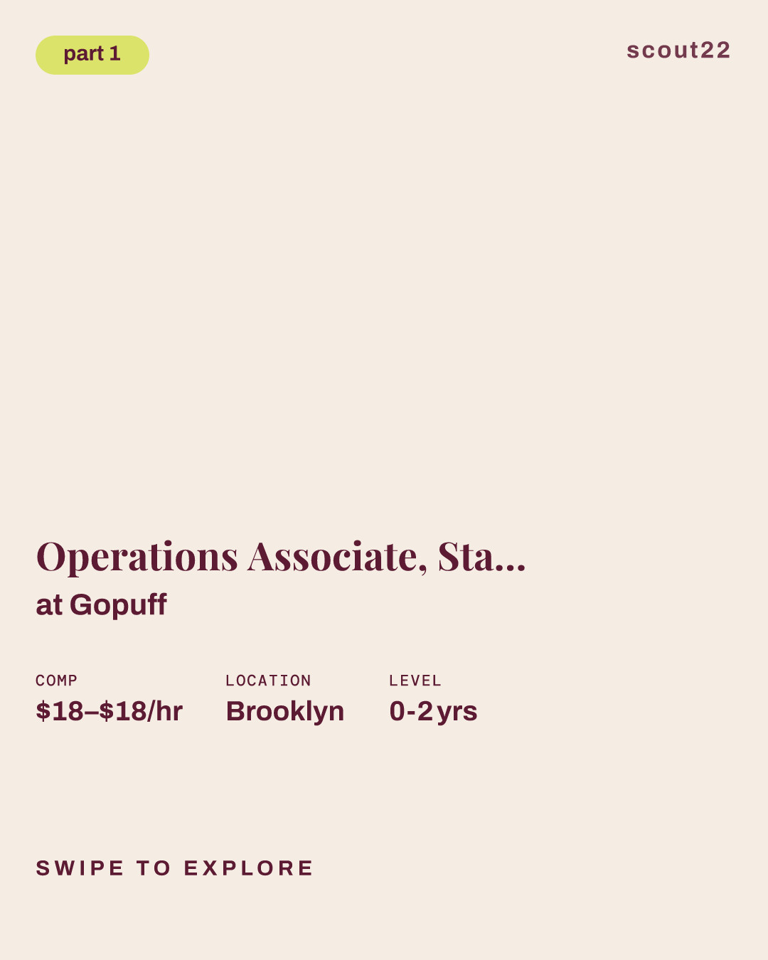 Operations Associate, Starbucks Barista, Brooklyn, #892 at Gopuff
