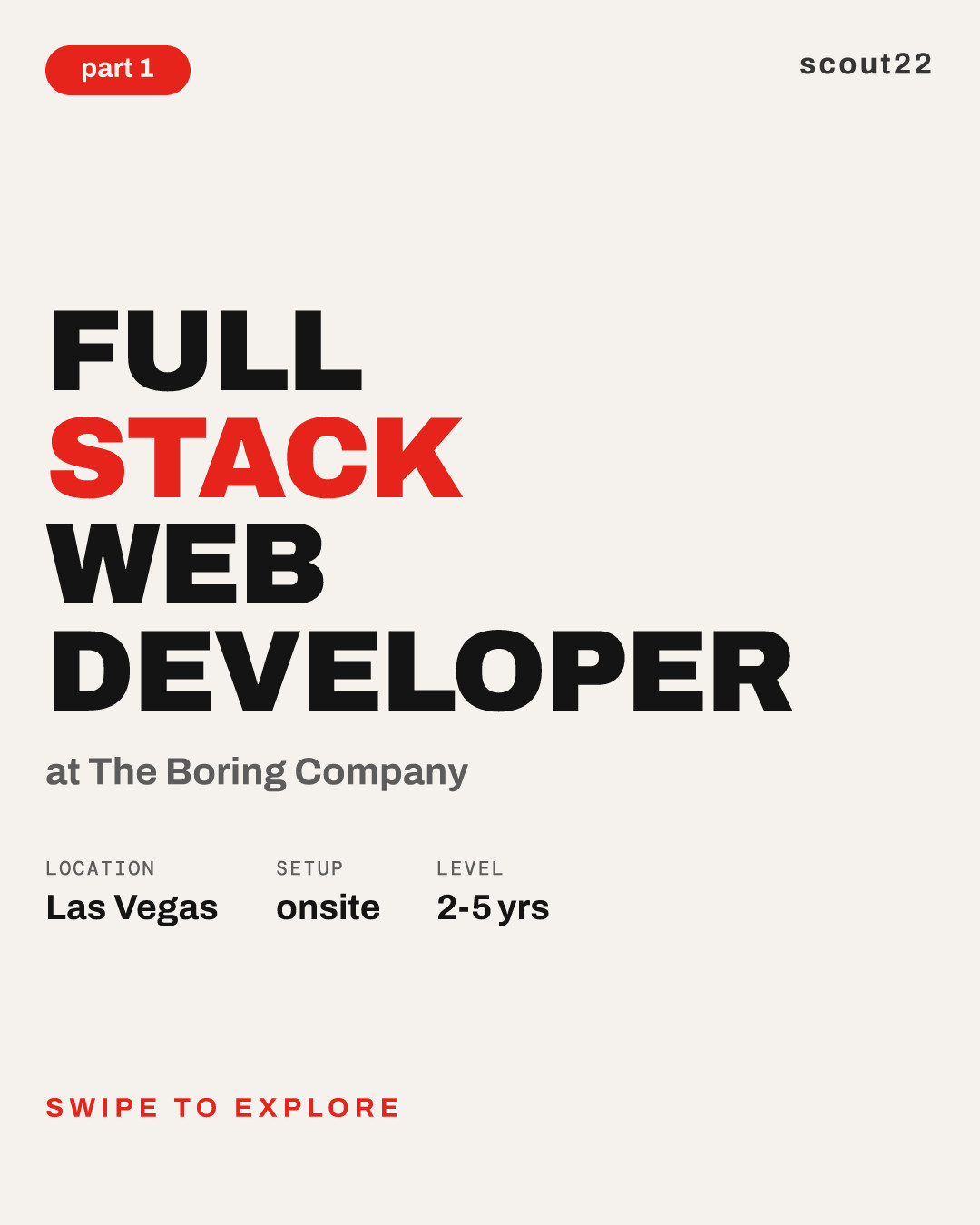 Full Stack Web Developer at The Boring Company