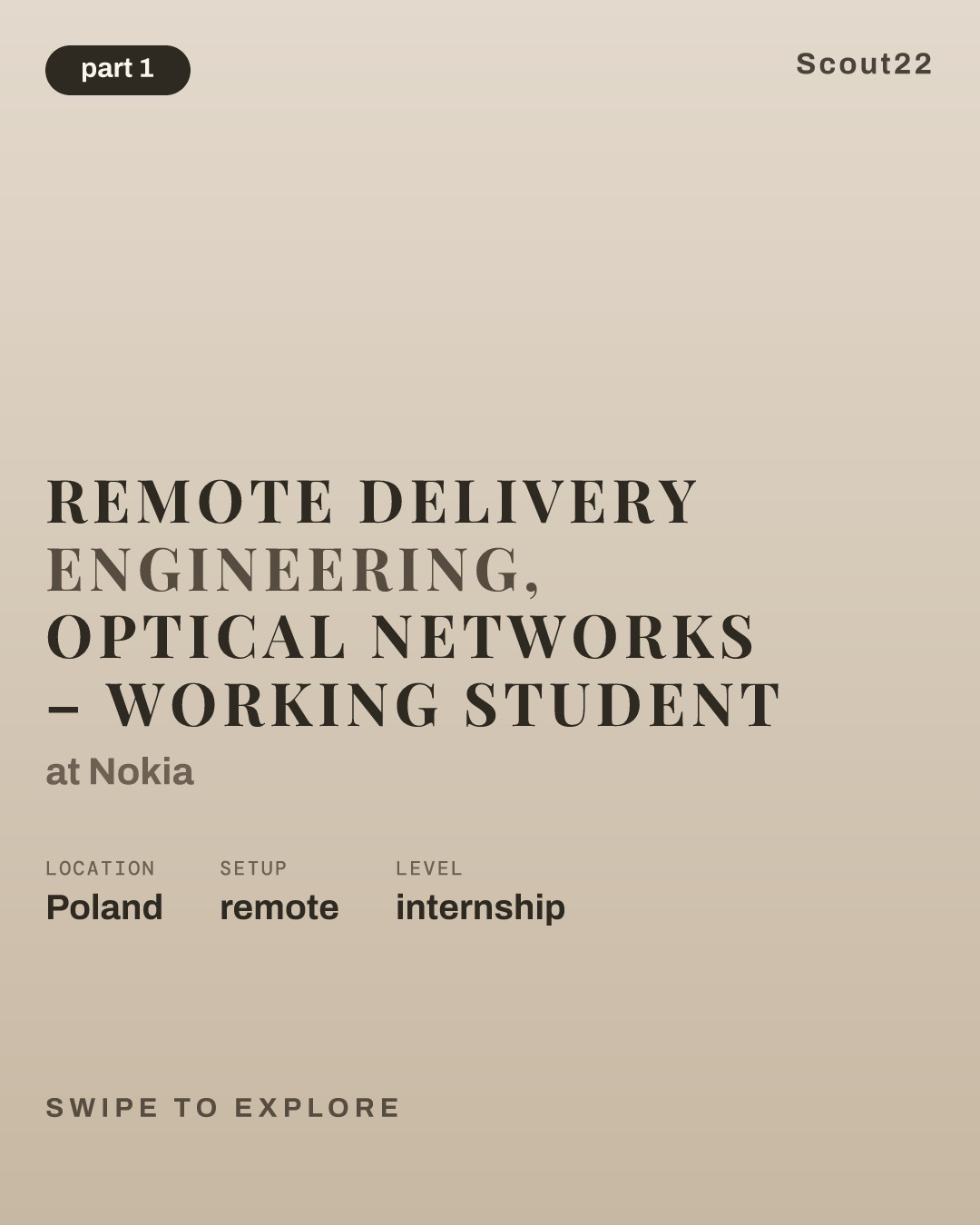 Remote Delivery Engineering, Optical Networks – Working Student at Nokia