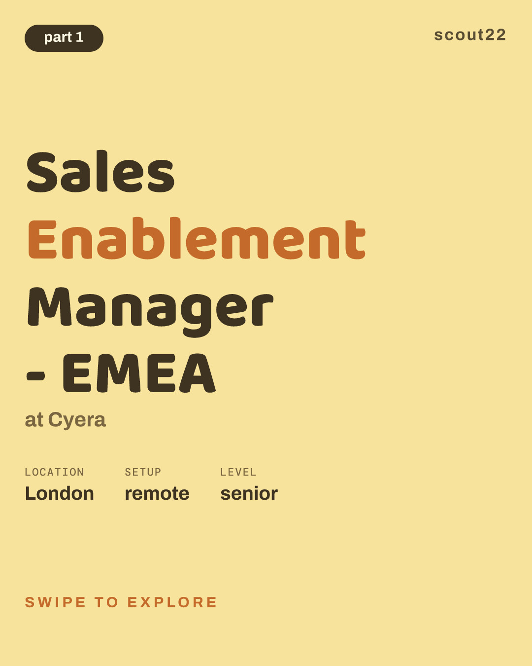 Sales Enablement Manager - EMEA at Cyera