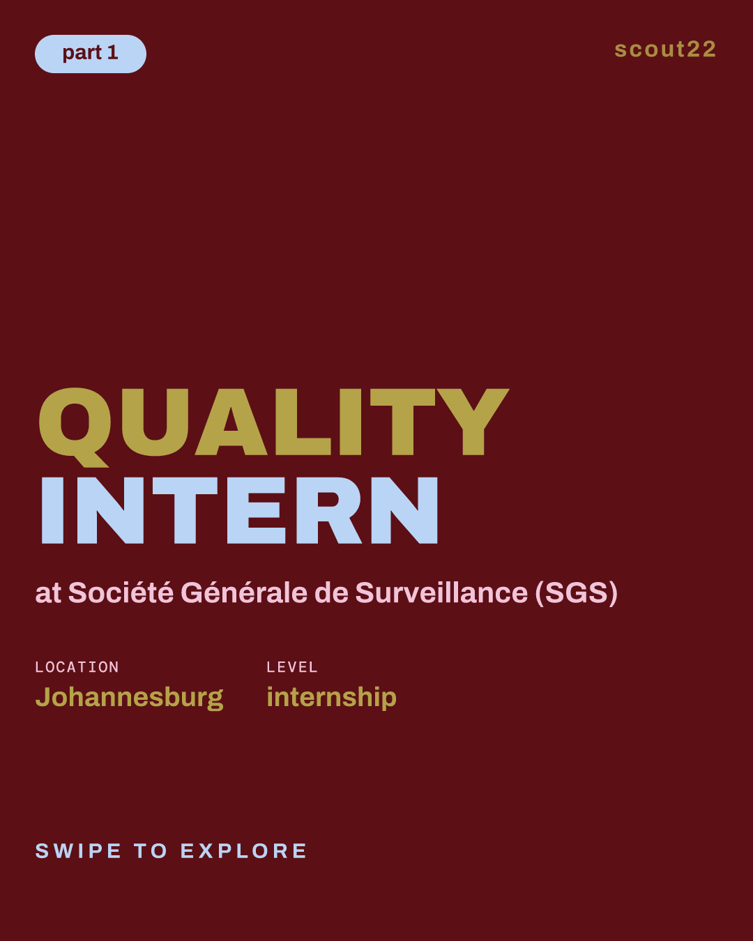 Quality Intern at Société Générale de Surveillance (SGS)