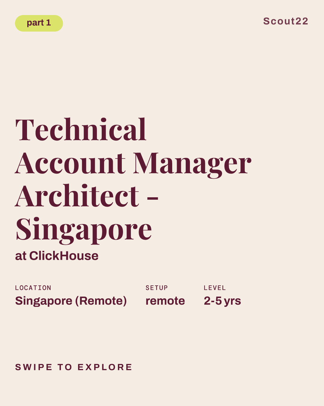 Technical Account Manager Architect - Singapore at ClickHouse