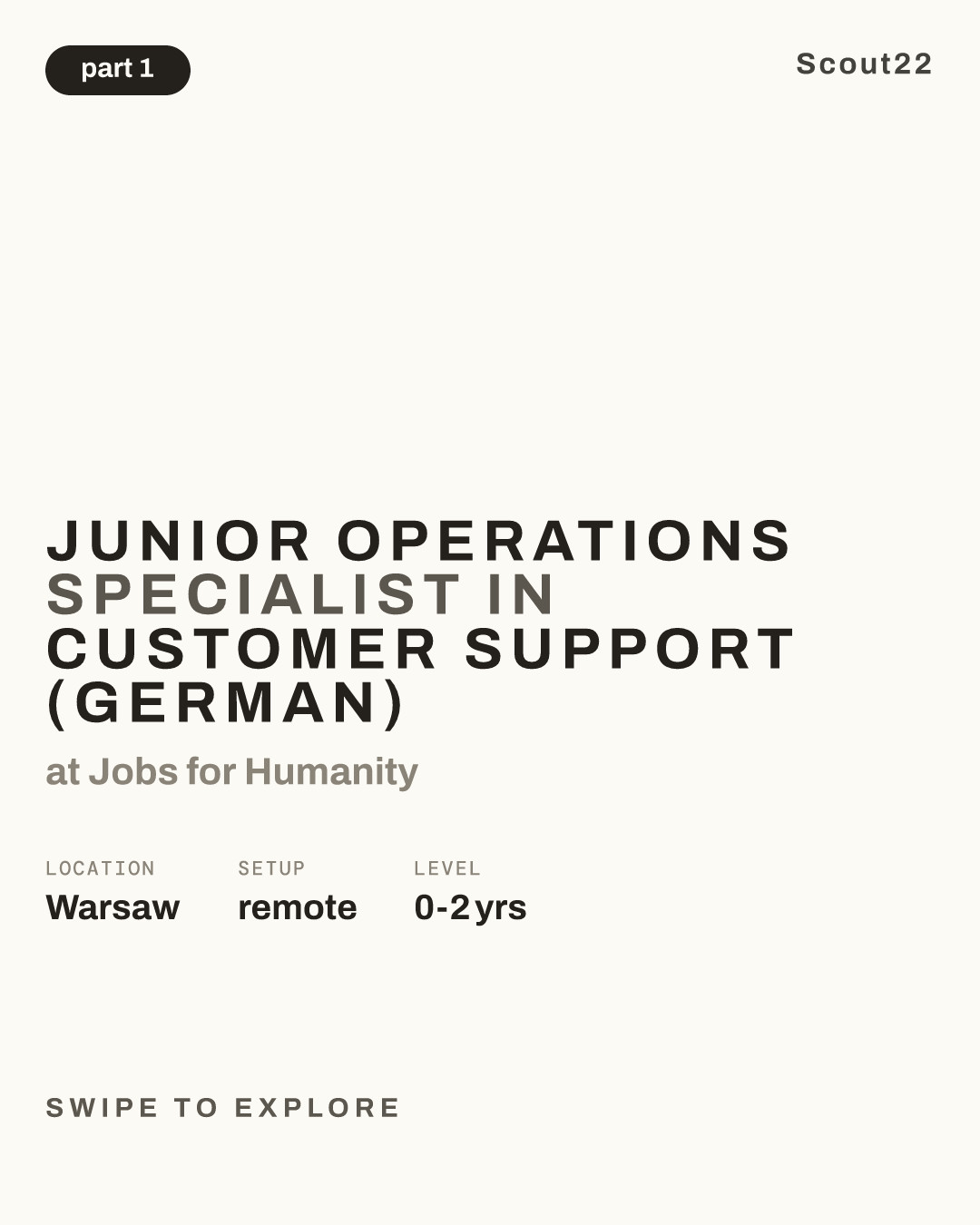 Junior Operations Specialist in Customer Support (German) at Jobs for Humanity