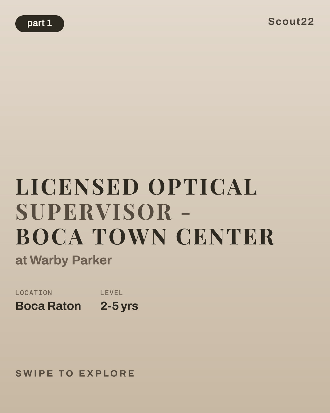 Licensed Optical Supervisor - Boca Town Center at Warby Parker