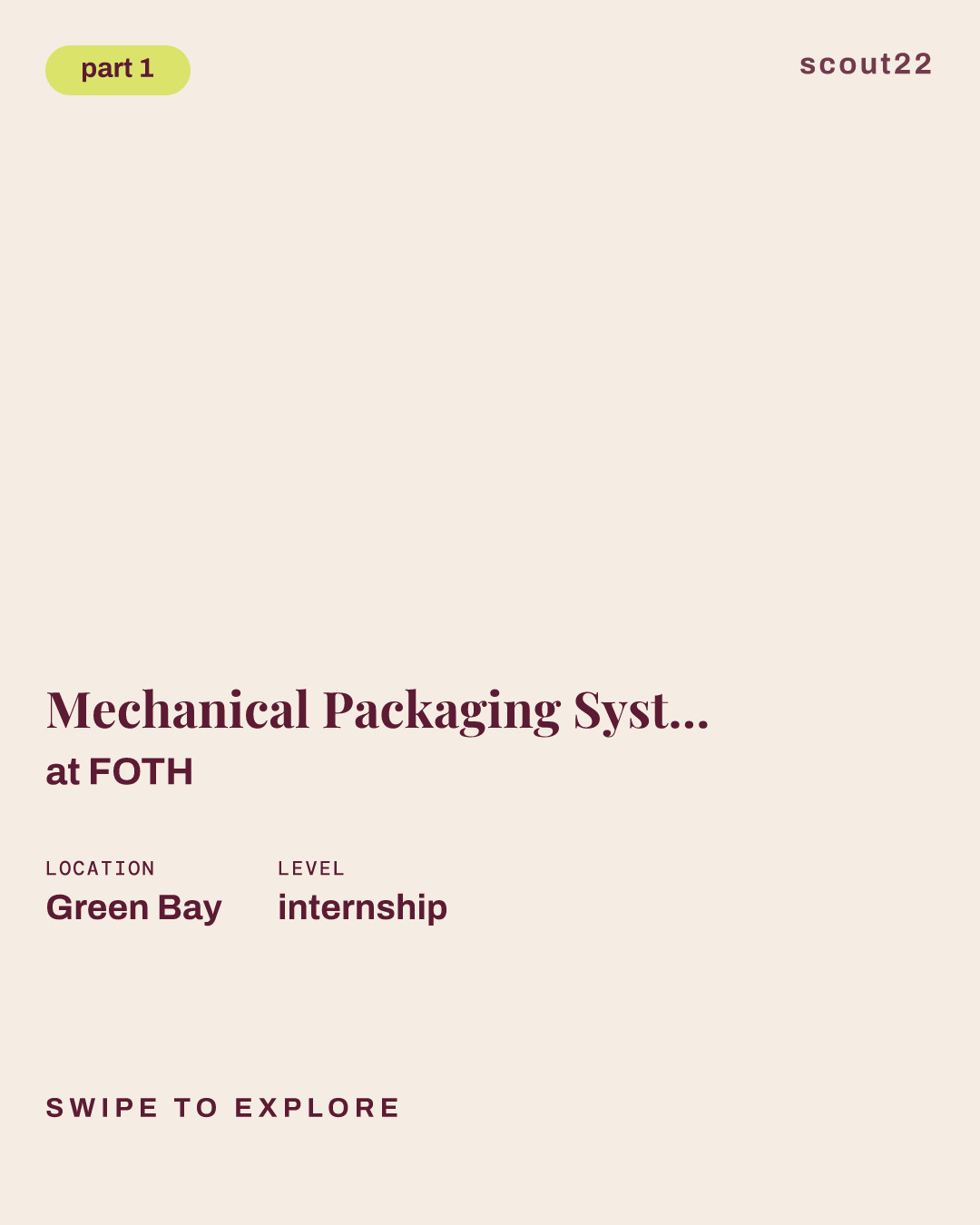 Mechanical Packaging Systems Engineering Intern (Summer 2027) at FOTH