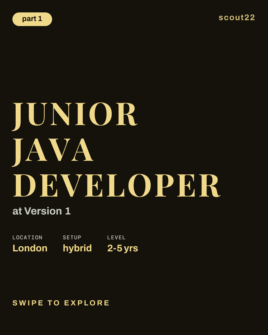 Junior Java Developer at Version 1