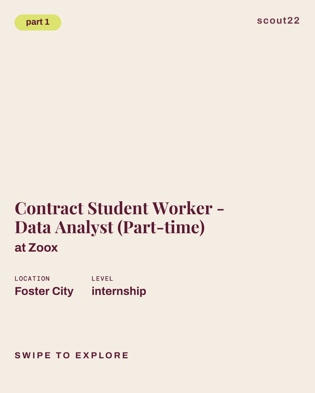 Contract  Student Worker - Data Analyst (Part-time) at Zoox