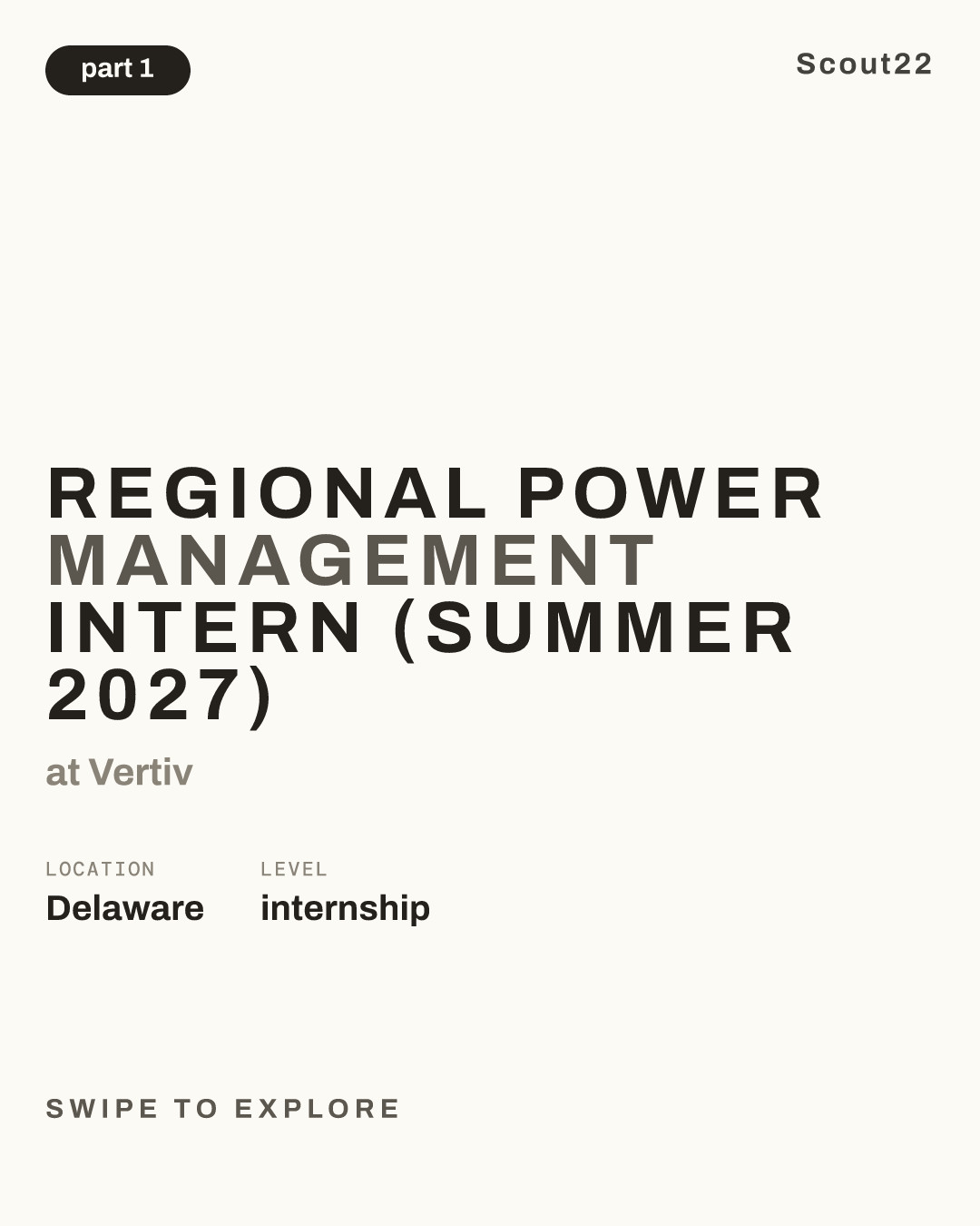 Regional Power Management Intern (Summer 2027) at Vertiv