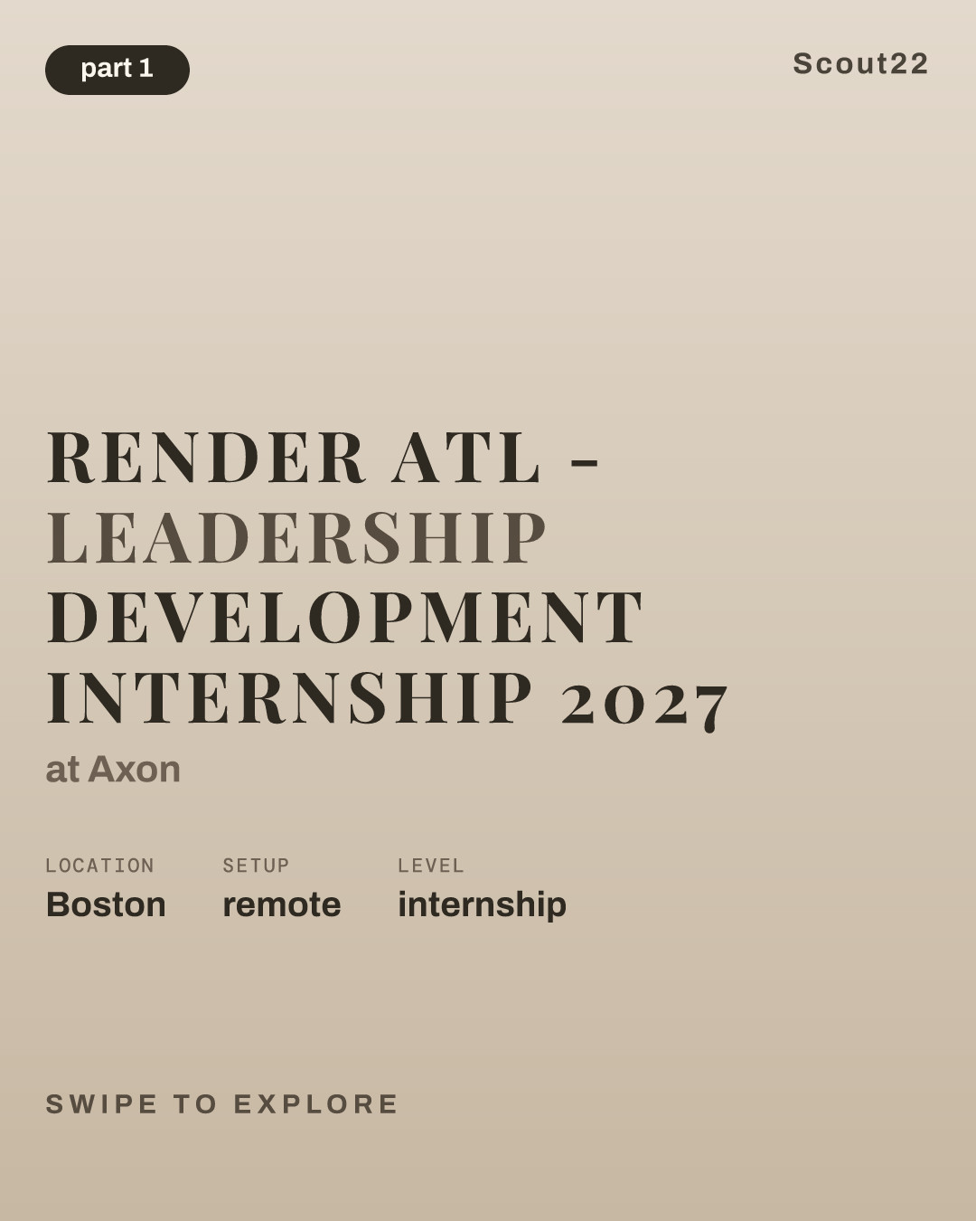 Render ATL - Leadership Development Internship 2027 at Axon