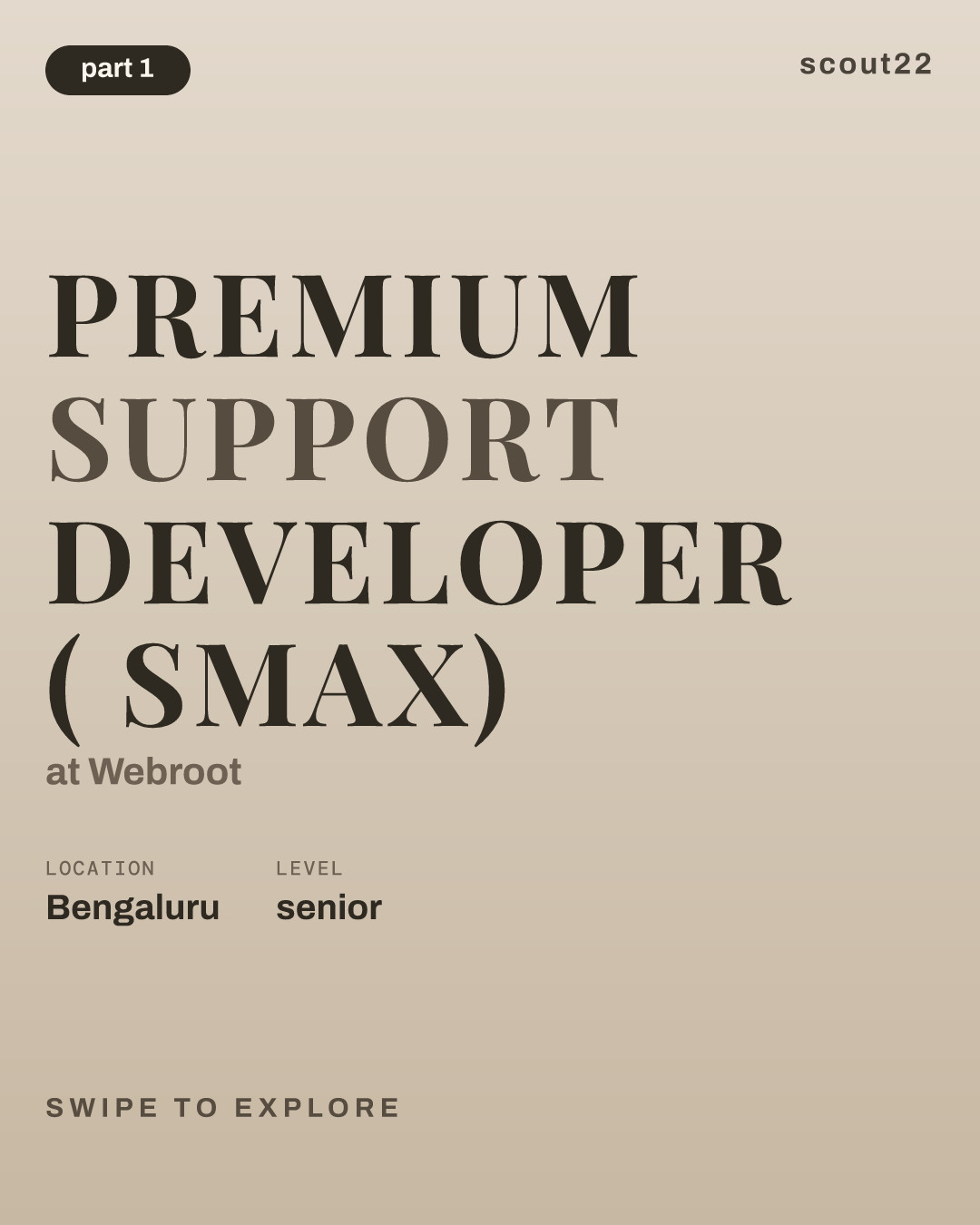 Premium Support Developer ( SMAX) at Webroot