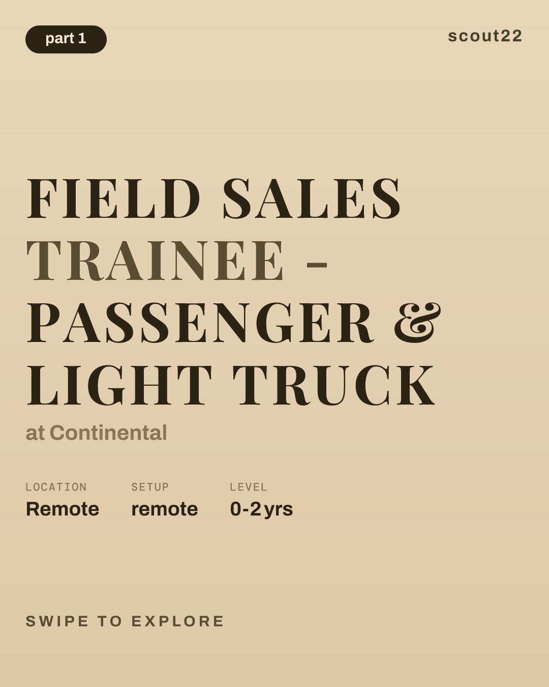 Field Sales Trainee - Passenger & Light Truck at Continental