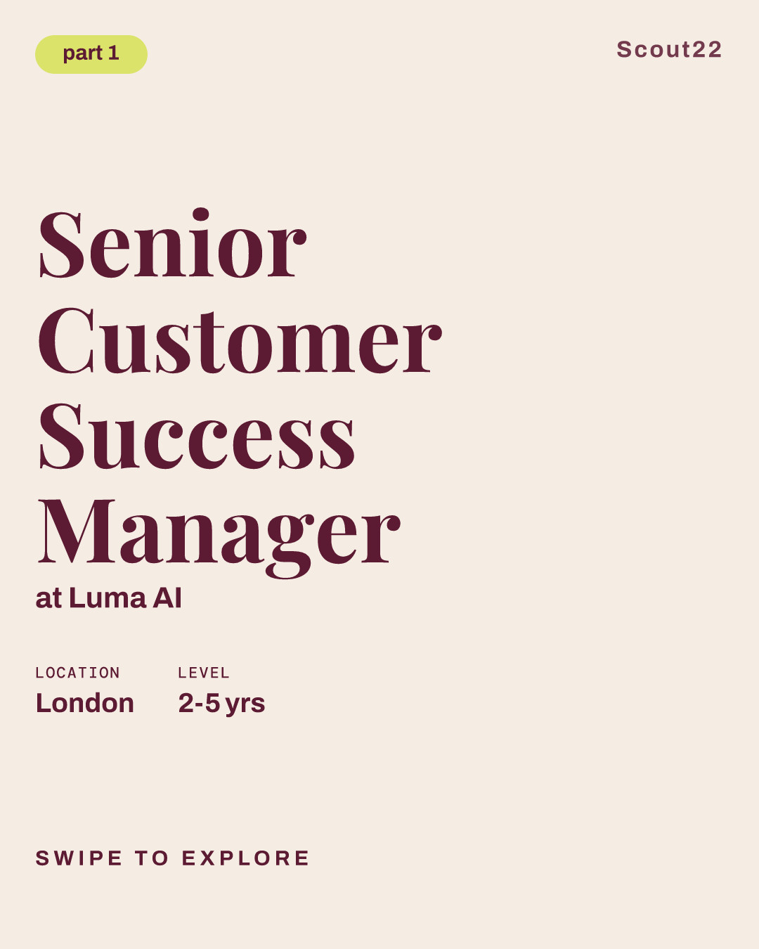 Senior Customer Success Manager at Luma AI