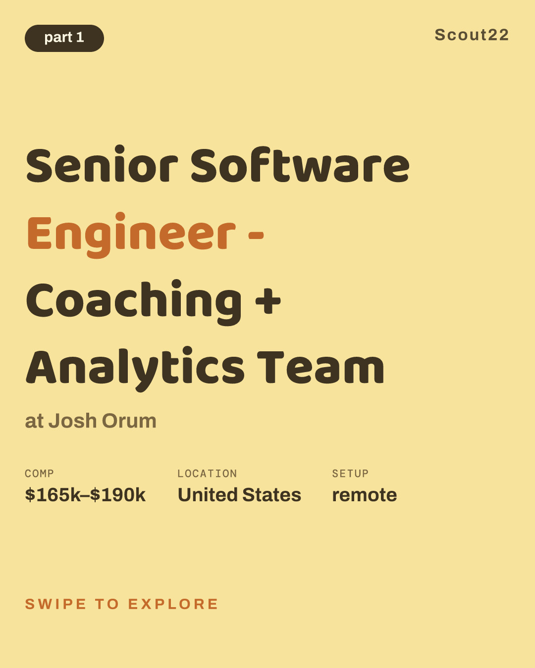 Senior Software Engineer - Coaching + Analytics Team at Josh Orum